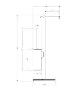 Omnires Modern Project stojak na papier i szczotkę toaletową nikiel MP60810NI