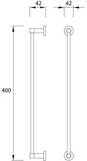Omnires Modern Project wieszak na ręcznik 40 cm złoty szczotkowany MP60214GLB