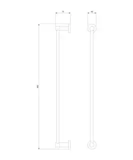 Omnires Modern Project wieszak na ręcznik 60 cm miedź szczotkowana MP60216CPB