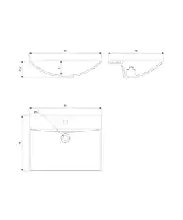 Omnires Naxos F umywalka meblowa 60x46x2,5 cm biała NaxosF600BP