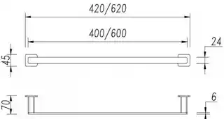 Omnires Nelson wieszak na ręcznik 42 cm grafit NL80214GR