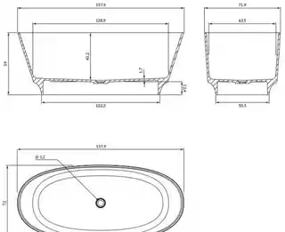 Omnires Neo M plus wanna wolnostojąca 158x72 cm biały mat NEO158WWBM