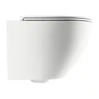 Omnires Ottawa miska WC wisząca 49x36,5 cm krótka bez kołnierza, deska wolnoopadająca biały mat OTTAWAMWBM