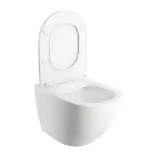 Omnires Ottawa miska WC wisząca 49x36,5 cm krótka bez kołnierza, deska wolnoopadająca biały mat OTTAWAMWBM
