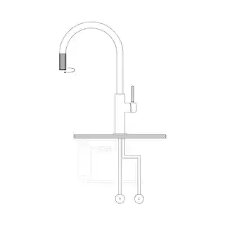Omnires Switch bateria kuchenna, podłączenie zestawu filtrującego, grafit, model SW9057GR