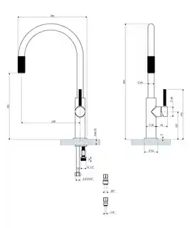 Omnires Switch bateria kuchenna, podłączenie zestawu filtrującego, grafit, model SW9057GR