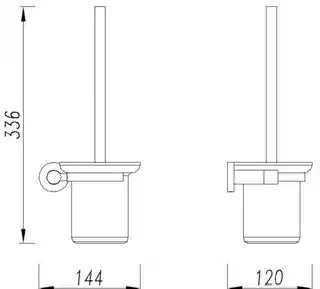 Omnires Szczotka toaletowa wisząca MP60620GLB