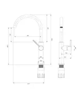 Omnires Tula bateria zlewozmywakowa złota, model TL6050GL