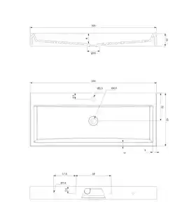Omnires umywalka nablatowa 100x42cm biała THASOS1000BP