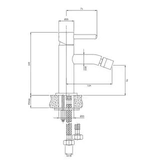 Omnires Y bateria bidetowa miedź 14,5 cm Y1220CP