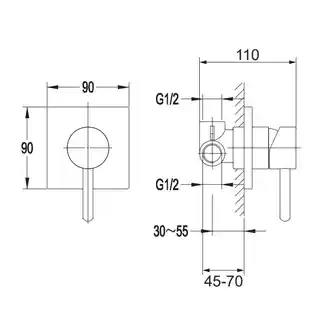 Omnires Y bateria natryskowa-wannowa podtynkowa chrom Y1245/KCR