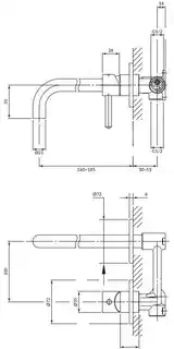 Omnires Y bateria umywalkowa podtynkowa grafit Y1215HGR
