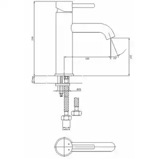 Omnires Y bateria umywalkowa wysoka chrom Y1213MAXCR