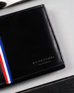 Peterson portfel męski skórzany czarny mały poziomy na 3 karty 83158