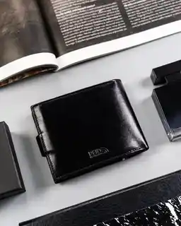 Peterson portfel męski skóra naturalna czarny poziomy RFID 83149