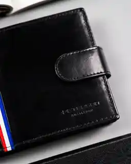 Peterson portfel męski skóra naturalna czarny poziomy RFID 83149