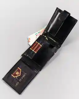 Peterson portfel męski skóra naturalna czarny poziomy RFID 83149