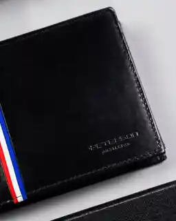 Peterson portfel męski skóra naturalna czarny poziomy RFID 83150