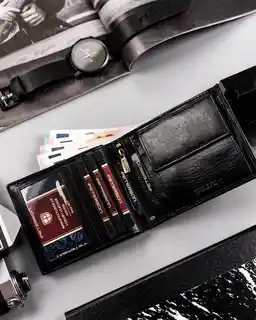 Peterson Portfel skórzany czarny PTN N01-VT BL
