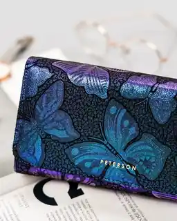 Peterson Portfel skórzany niebieski PTN 421077-ONBF