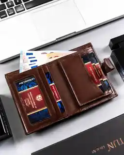 Peterson Portfel skórzany PTN 22310L-VT brązowy