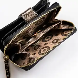 Peterson skórzany damski portfel PTN BS 602 snake, naturalna skóra, elegancki, z miejscem na karty i banknoty