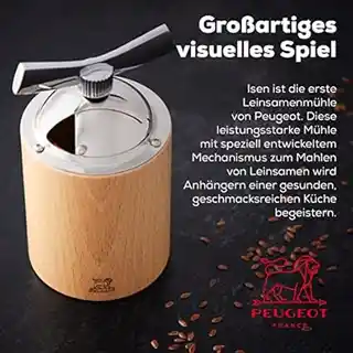 Peugeot Młynek do nasion ISEN PG-34535, stal nierdzewna, regulacja mielenia, ręczny, kolekcja ISEN