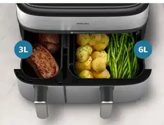 Philips Frytkownica beztłuszczowa AIRFRYER 9L 2750W NA555 00 DWA KOSZE