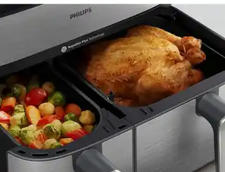 Philips Frytkownica beztłuszczowa AIRFRYER 9L 2750W NA555 00 DWA KOSZE