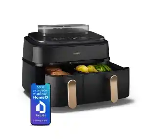Philips Ovi Dual Basket NA552 00 2750W 9l Aplikcja mobilna Gotowanie na parze Air fryer