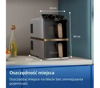 Philips Ovi Stacked Dual Basket NA462/80 2750W 10l Aplikacja mobilna Air fryer