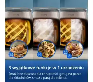 Philips Ovi Ultra NA547/07 2000W 7,2l Aplikacja mobilna Gotowanie na parze Air fryer
