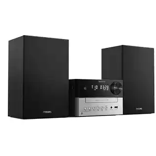 Philips Wieża TAM3205M 12 Czarna, Odtw.CD, BT, FM, Wejście USB, 2-drożny system głośnikowy Bass Reflex