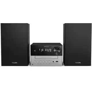 Philips Wieża TAM3205M 12 Czarna, Odtw.CD, BT, FM, Wejście USB, 2-drożny system głośnikowy Bass Reflex
