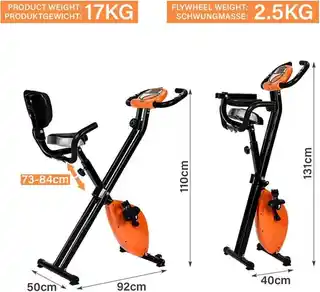 Physionics Składany rower treningowy, 92 x 50 x 110 cm