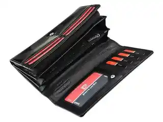 Pierre Cardin duży portfel damski 05 LINE 106 lakierowany czarny