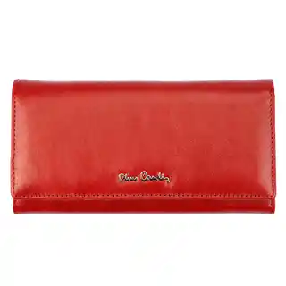 Pierre Cardin portfel damski skórzany włoski 06 Italy czerwony