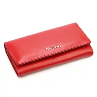 Pierre Cardin portfel damski skórzany włoski 06 Italy czerwony
