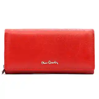 Pierre Cardin portfel damski skórzany włoski 06 Italy 106 czerwony
