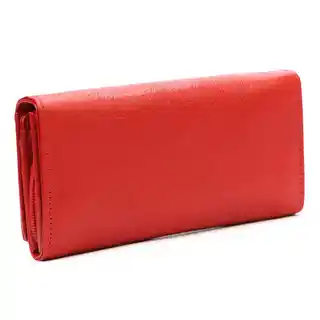 Pierre Cardin portfel damski skórzany włoski 06 Italy 106 czerwony