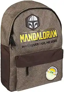 Plecak Star Wars The Mandalorian, 600D, czarny, z nadrukiem, regulowane paski, pojemność 20 litrów