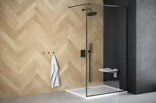Besco Toca kabina walk-in 90x190 cm szkło przejrzyste, bezpieczne, bezramowa, chromowane elementy, model TCB 90 190C