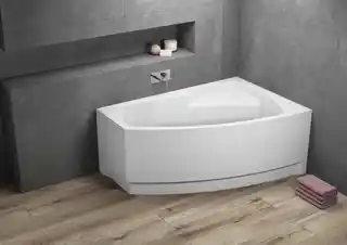 Polimat Frida Wanna narożna asymetryczna 150x90 cm wersja lewa biała 00283