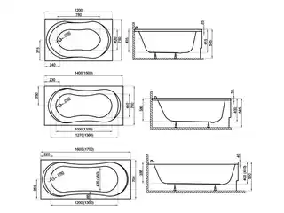 Polimat Gracja Wanna prostokątna 140x70 cm biała 00307