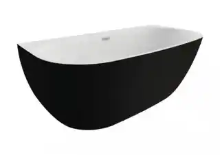 Polimat Risa Wanna wolnostojąca przyścienna 170x80 cm czarny mat 00443