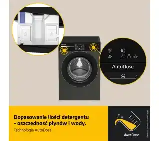 Pralka Whirlpool AutoDose MXWM07GADSPL Funkcje AI AdaptiveWash 10kg 1400obr/min Zdalne sterowanie