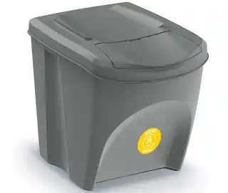 Prosperplast Kosz na śmieci Sortibox IKWB25S4 405U 4x25l antracytowy, kosz do segregacji odpadów, pojemność 25 litrów, zestaw czterech, kamienny szary