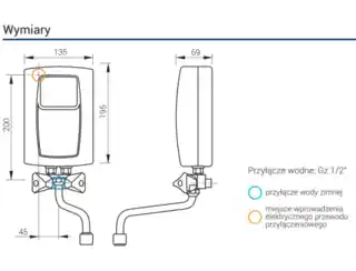 Przepływowy Podgrzewacz Wody 4,4KW Kospel EPS2-4,4 Twister