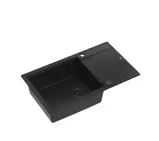 Quadron HCQE58650U7_BLM_P2O Evan 136 XL Granitowy Czarny mat zlewozmywak prostokątny