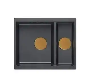 Quadron LOGAN 150 HCQL5646U8-C1 I Granitowy Black diamond/Miedziany Zlewozmywak prostokątny